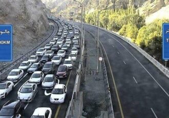 ترافیک سنگین در جاده چالوس و آزادراه تهران - شمال ترافیک سنگین در جاده چالوس و آزادراه تهران – شمال